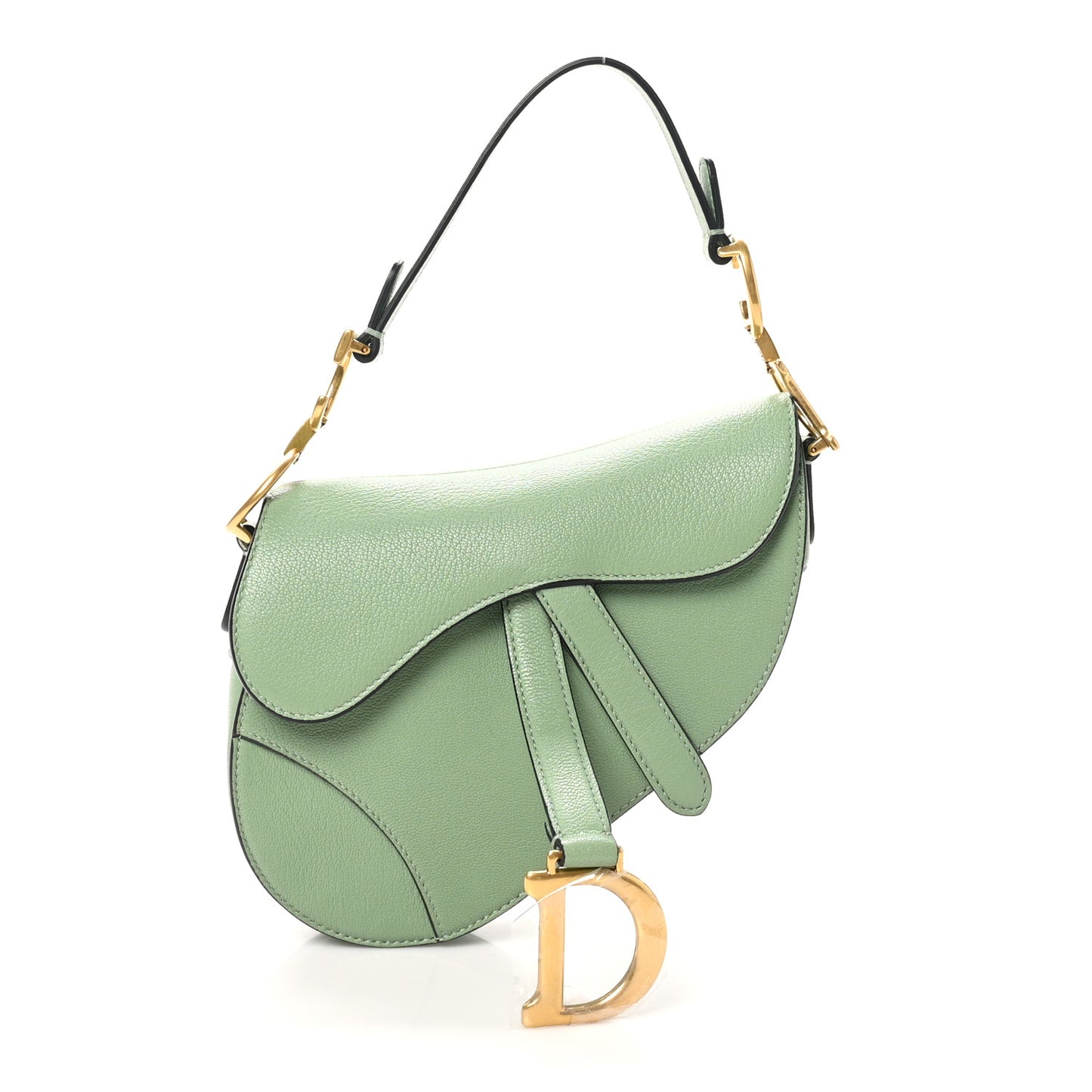 Goatskin Mini Saddle Bag Sage Green