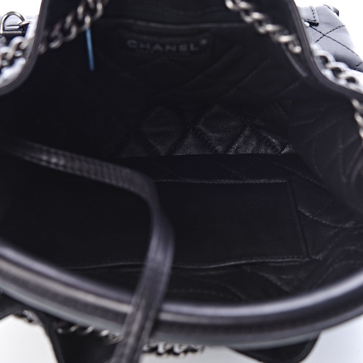 Calfskin Stitched Medium Urban Luxury Drawstring Backpack Black
