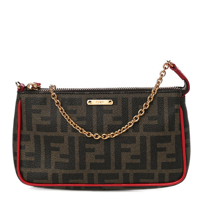 Fendi Spalmati Zucca Pochette Tobacco Red 1 of 10