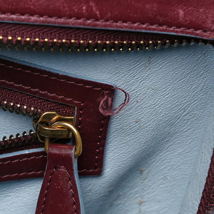 Celine Palmelato Mini Luggage Burgundy Azur Blue 21 of 33