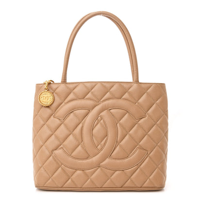 Chanel Caviar Quilted Medallion Tote Beige 1 of 11