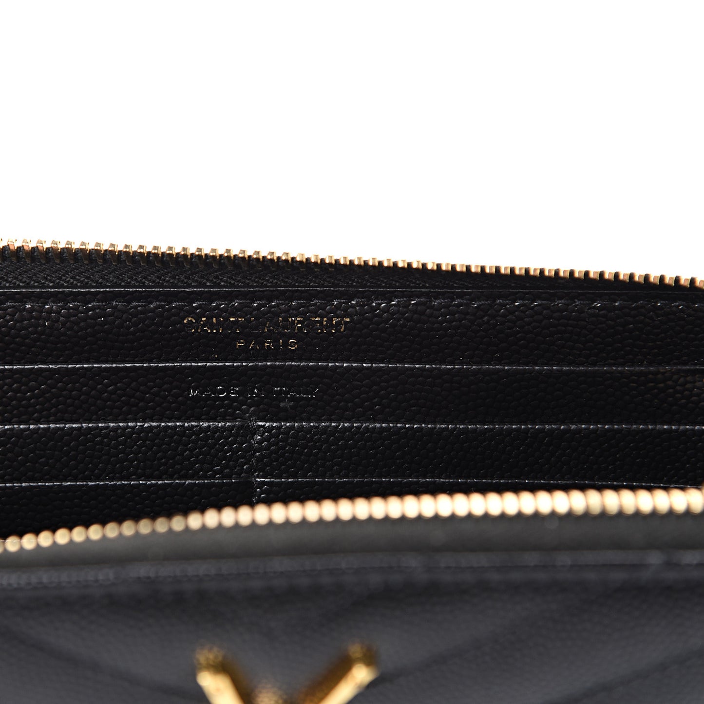 Grain De Poudre Matelasse Chevron Monogram Zip Around Wallet Black