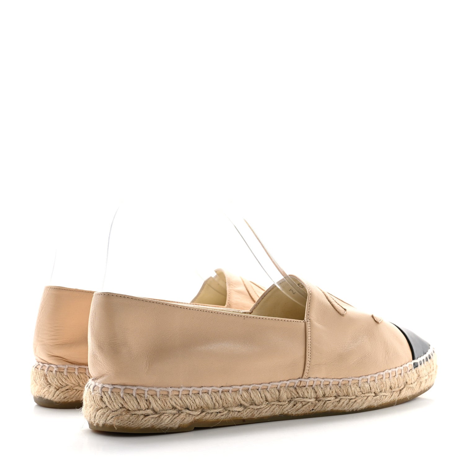 Chanel Lambskin CC Espadrilles 41 Beige Black 5 of 13