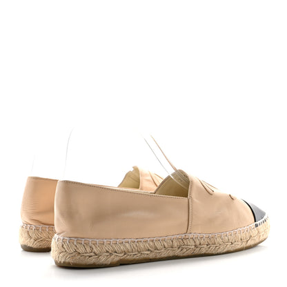Chanel Lambskin CC Espadrilles 41 Beige Black 5 of 13