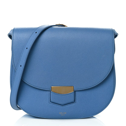 Celine Grained Calfskin Medium Trotteur Porcelain 1 of 10