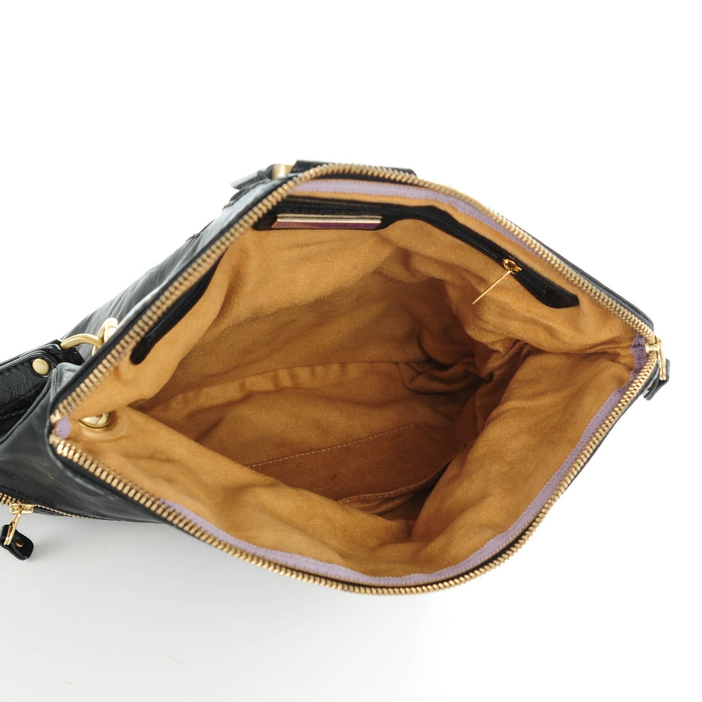 Calfskin Marin Foldover Clutch Black