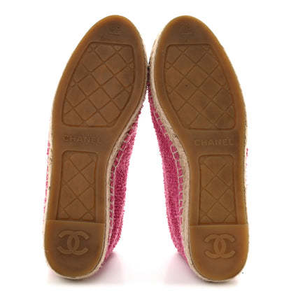 Chanel Fabric Grosgrain CC Espadrilles 38 Dark Pink Black 6 of 11