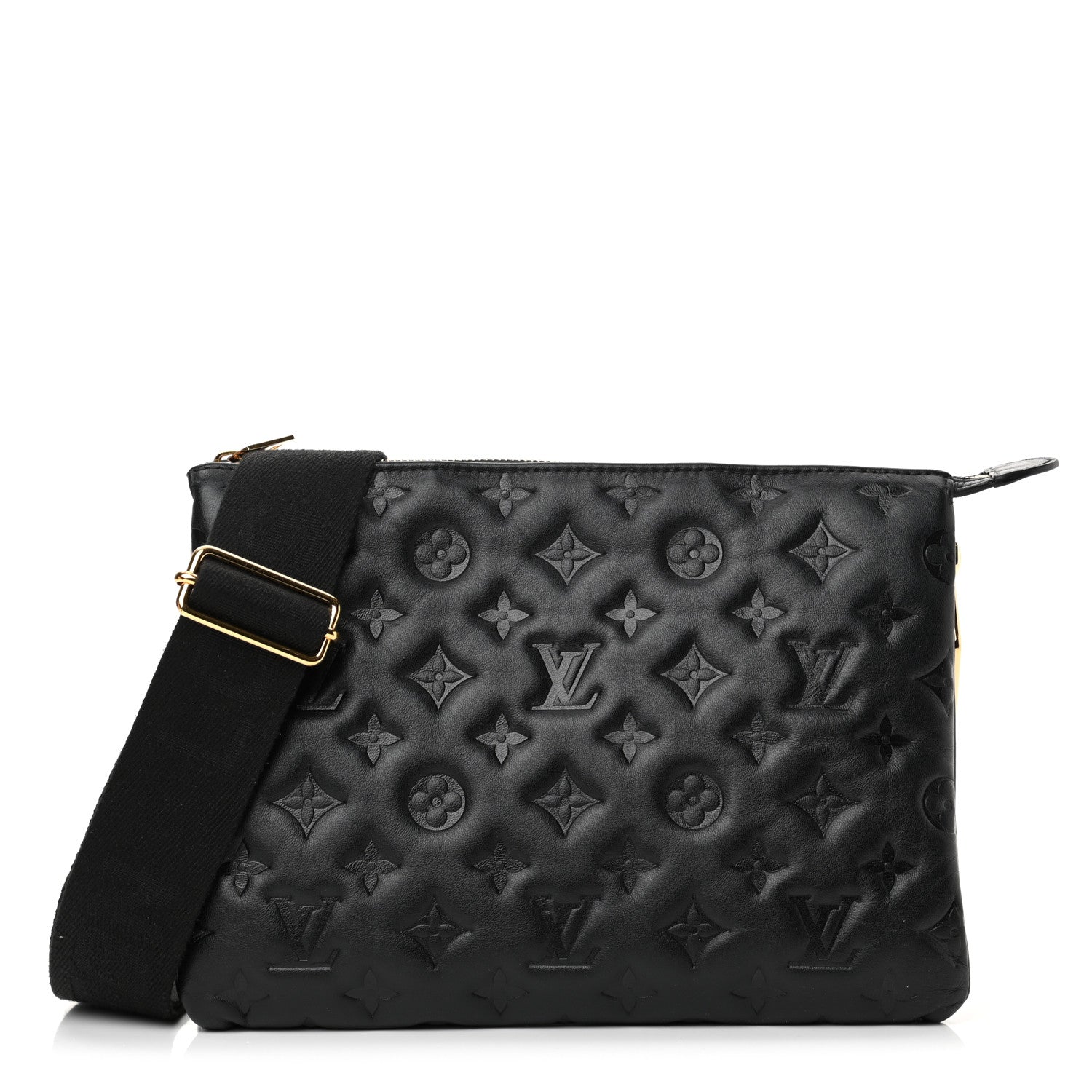 Louis Vuitton Lambskin Embossed Monogram Coussin PM Black 1 of 11