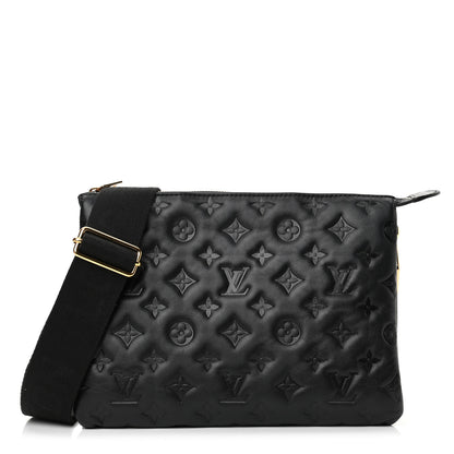 Louis Vuitton Lambskin Embossed Monogram Coussin PM Black 1 of 11