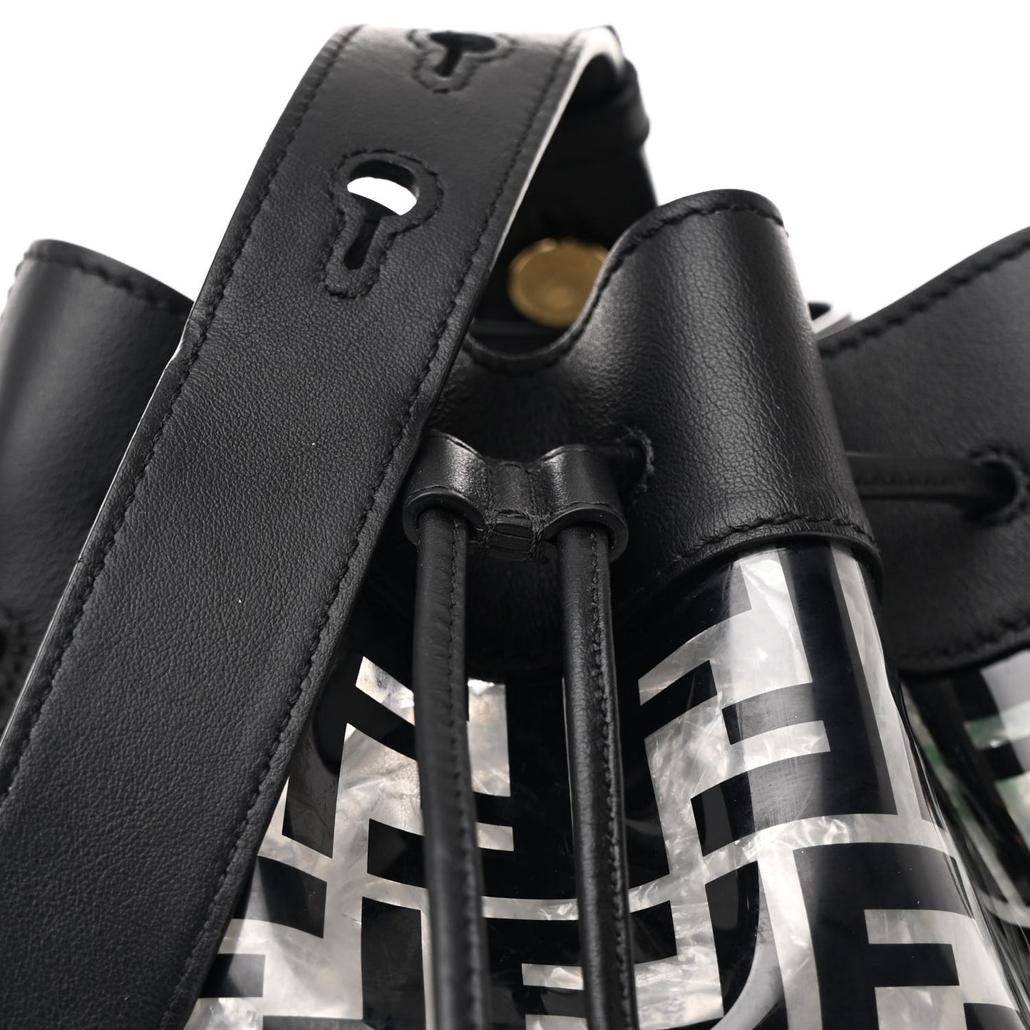 TPU FF Vitello Grace F is Fendi Grande Mon Tresor Bucket Bag Black