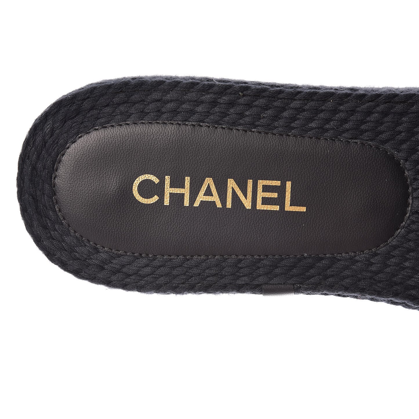 Cord CC Espadrille Slip On Sandals 40 Black