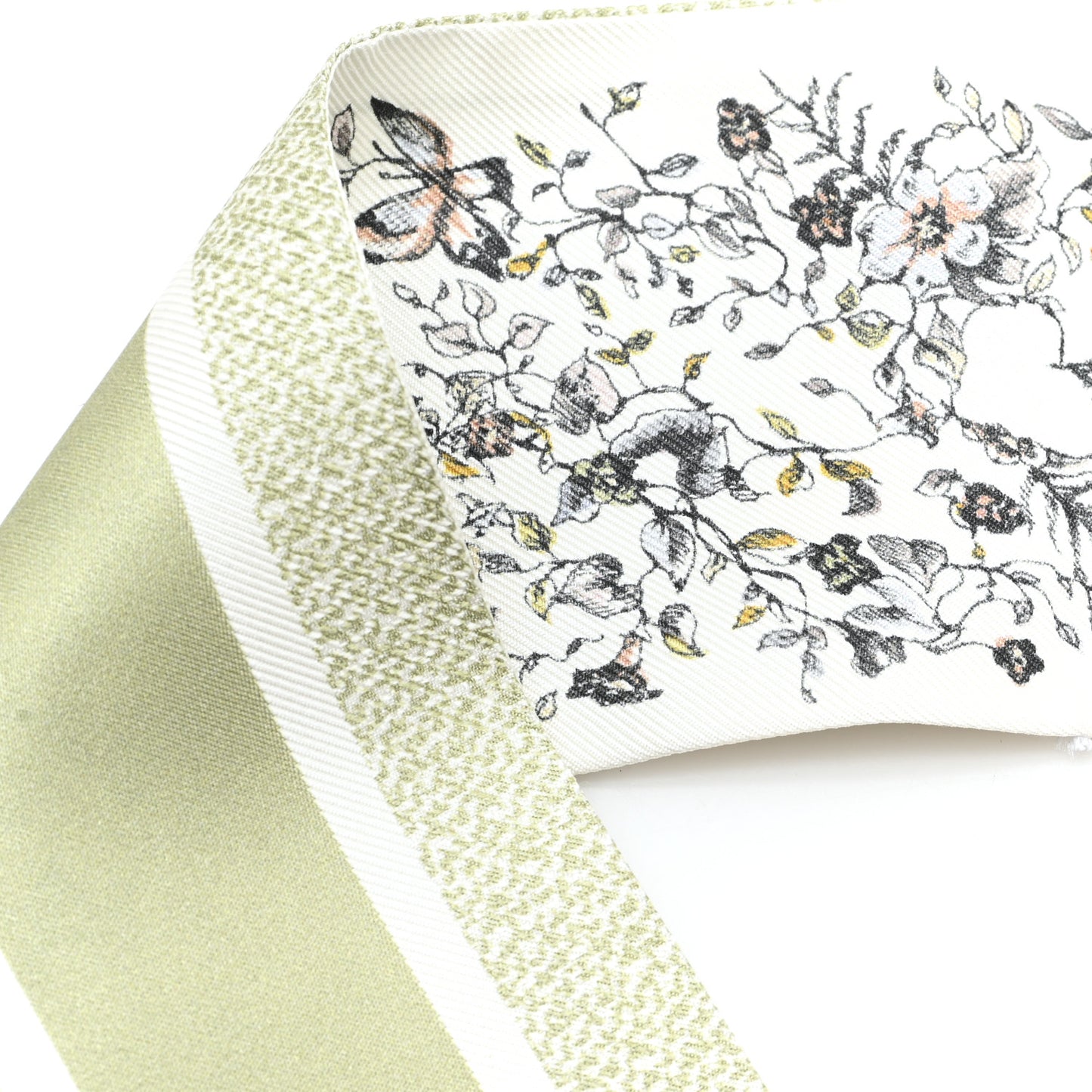 Silk Butterflies Around the World Mitzah Scarf Green