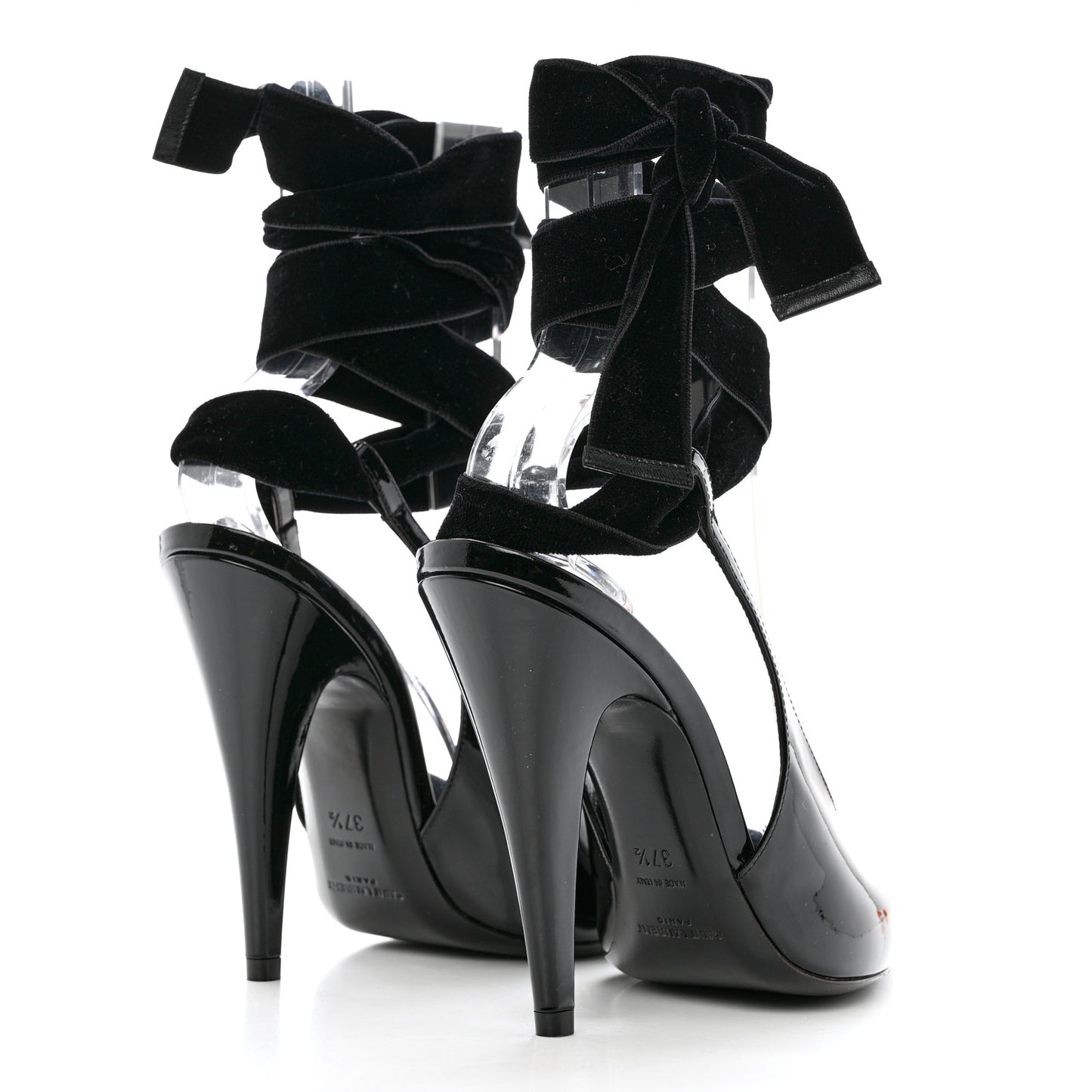 Vernice Chiffon Venus Lace 110 Pumps 37.5 Black