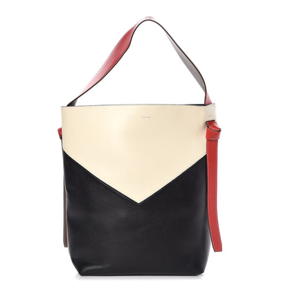 Celine Shiny Smooth Calfskin Twisted Cabas Ivory Black 3 of 13