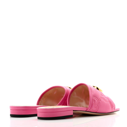 Gucci Nappa GG Matelasse GG Marmont Flat Slide Sandals 37 Bon Bon 4 of 11