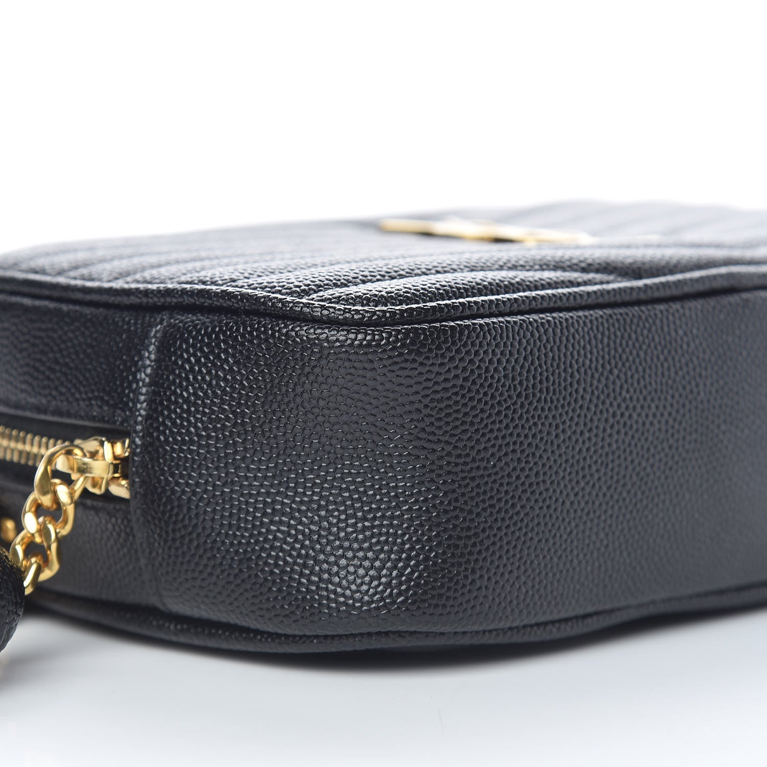 Saint Laurent Grain De Poudre Matelasse Monogram Mini Lou Camera Bag Black 9 of 10