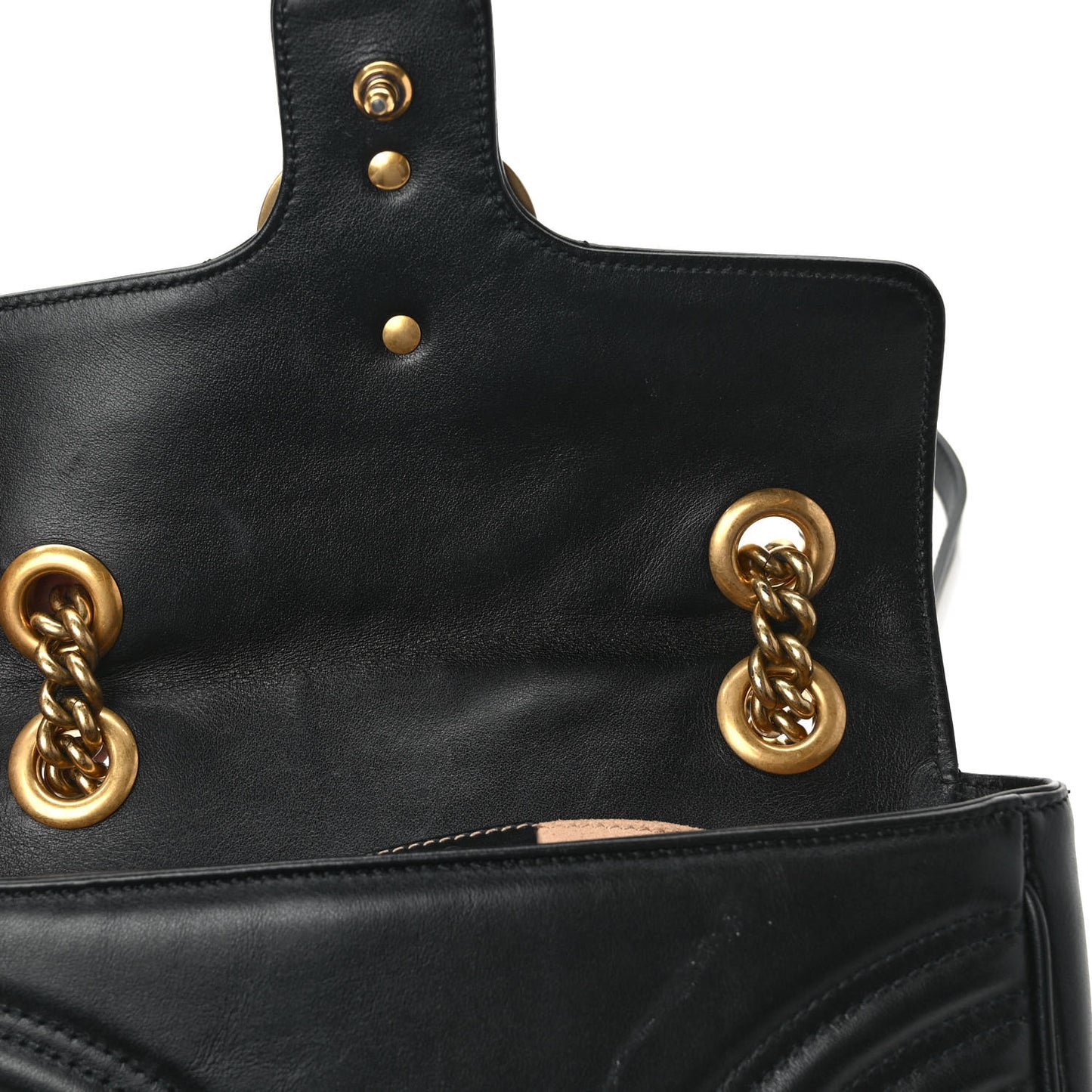 Calfskin Matelasse Mini GG Marmont Shoulder Bag Black