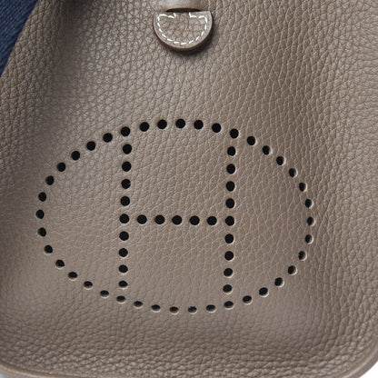Hermes Taurillon Clemence Amazone Evelyne TPM Etoupe Bleu Indigo 10 of 11