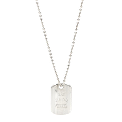 Tiffany Sterling Silver 1837 Dog Tag Pendant Necklace 1 of 4