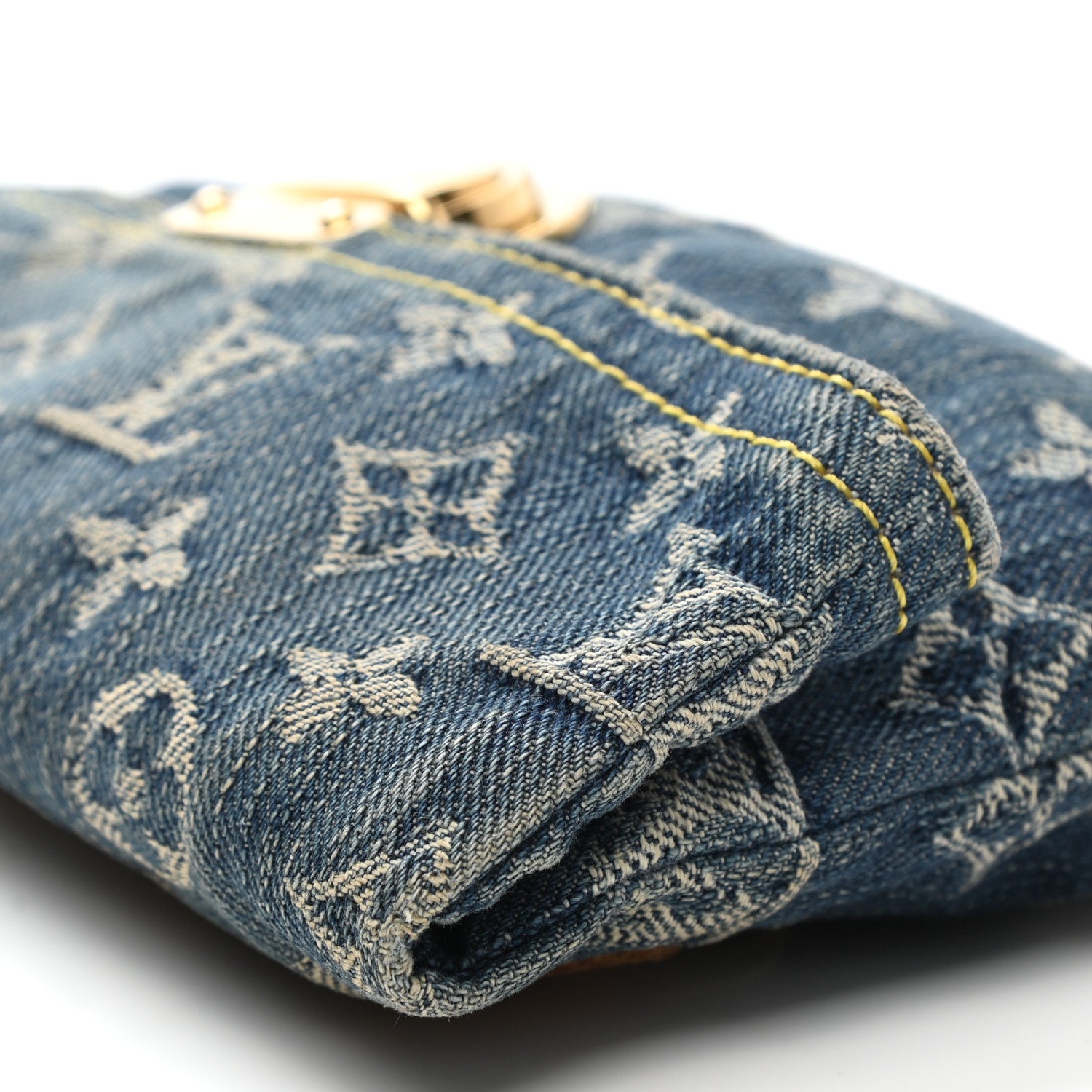 Louis Vuitton Monogram Denim Pochette Plat Clutch Blue 8 of 11