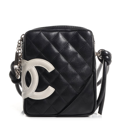 Chanel Calfskin Quilted Small Cambon Messenger Black White 1 of 7