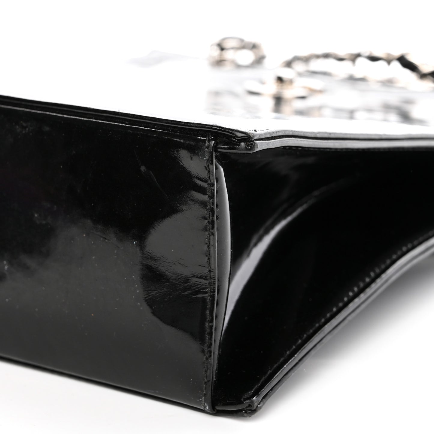 Patent CC Shoulder Bag Black