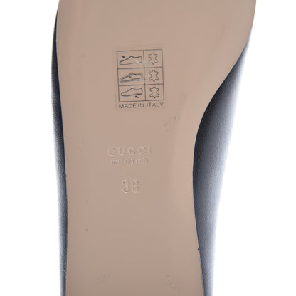 Gucci Nappa Lumiere Deva Horsebit Chain Embellished Flats 36 Black 7 of 9