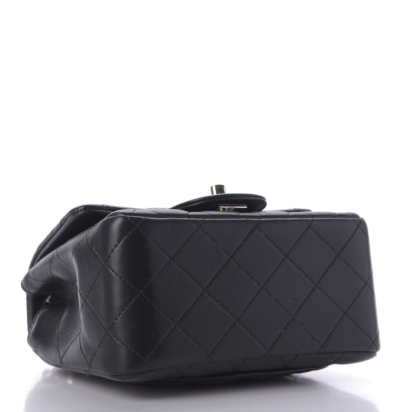 Lambskin Quilted Mini Square Flap Black