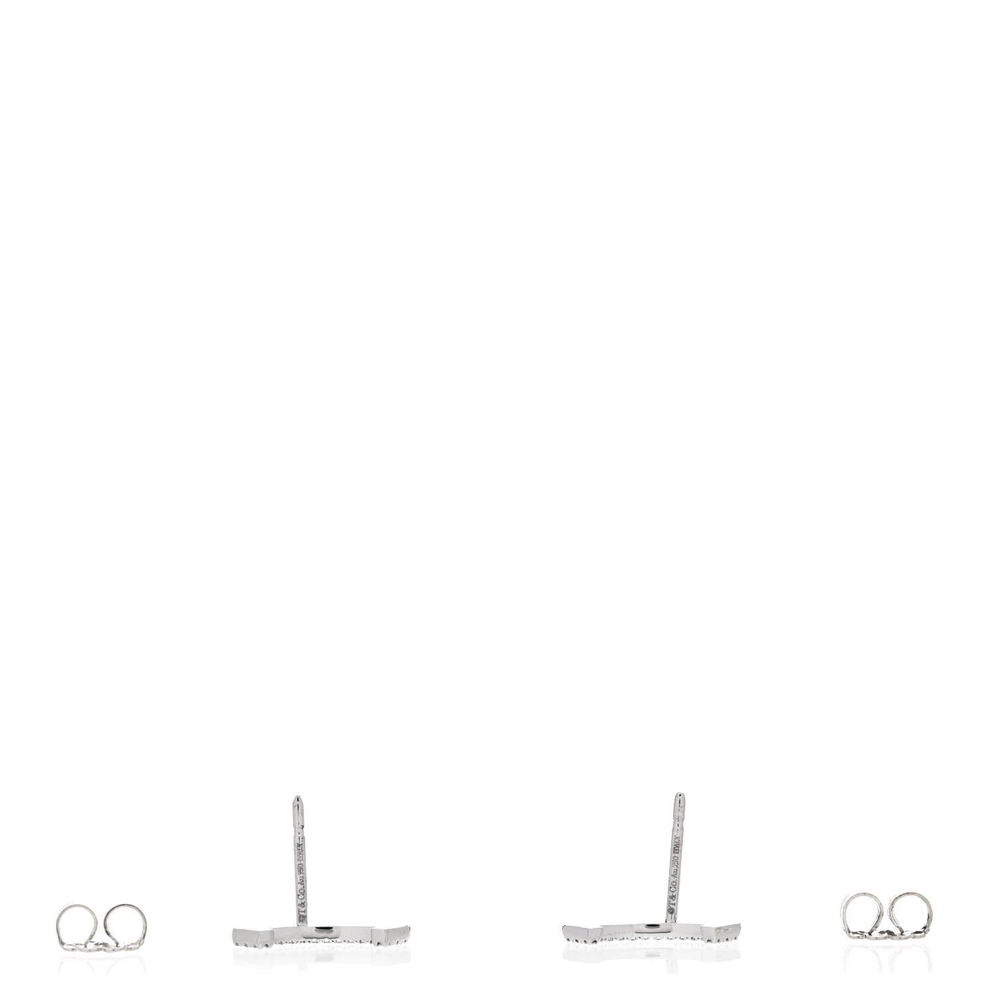 18K White Gold Diamond T Smile Earrings