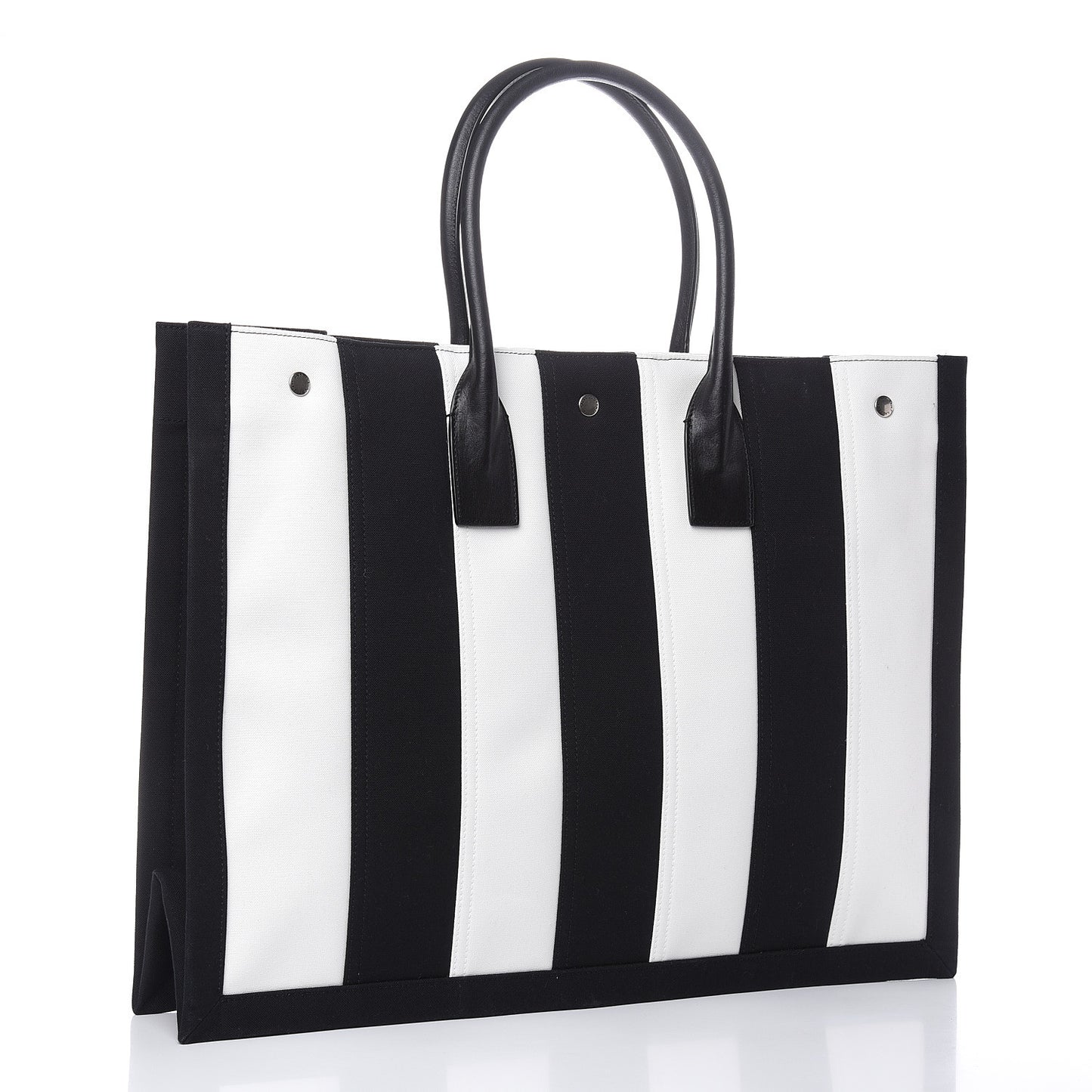 Canvas Noe Striped Tote Black White