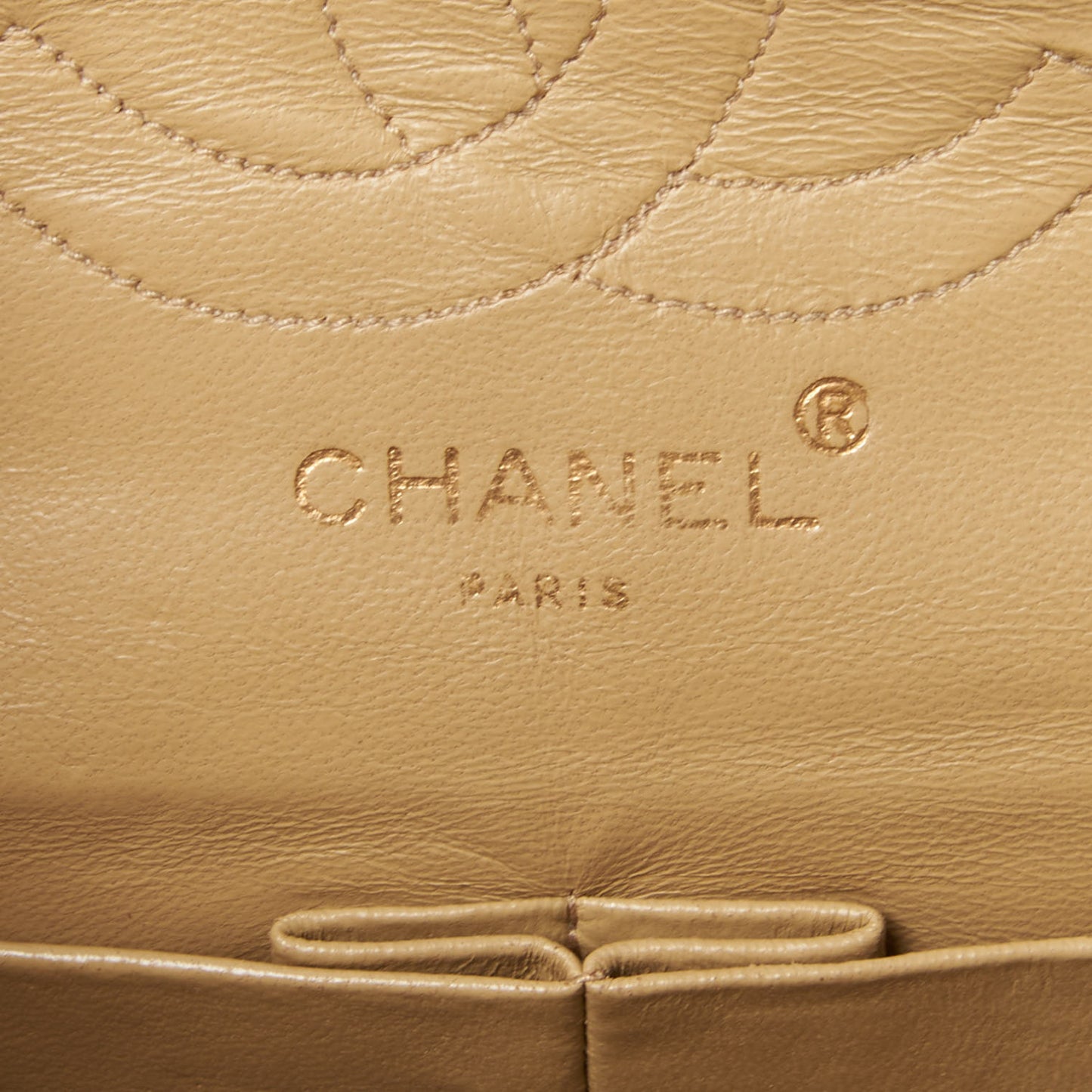 Lambskin Quilted Medium Double Flap Beige
