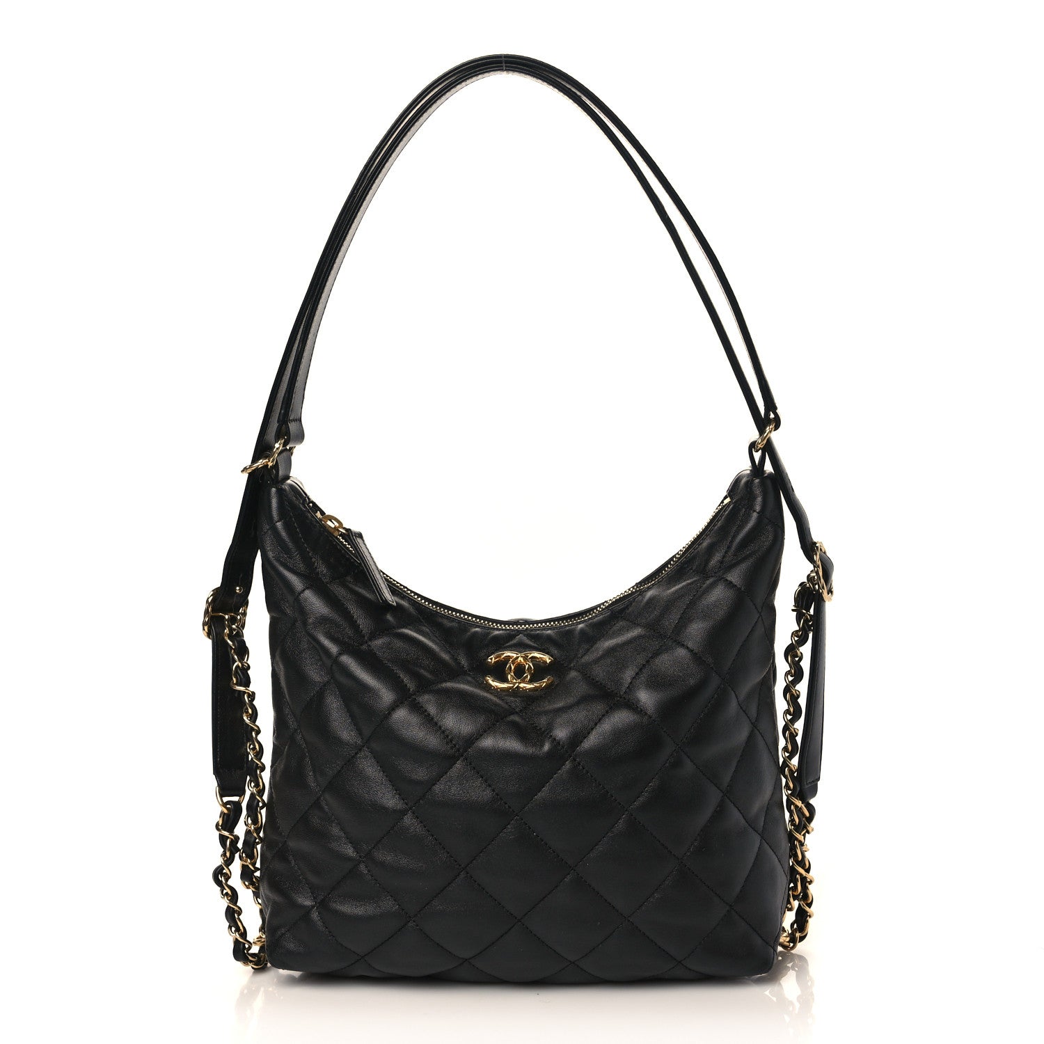 Chanel Lambskin Quilted Maxi Hobo Black 1 of 17