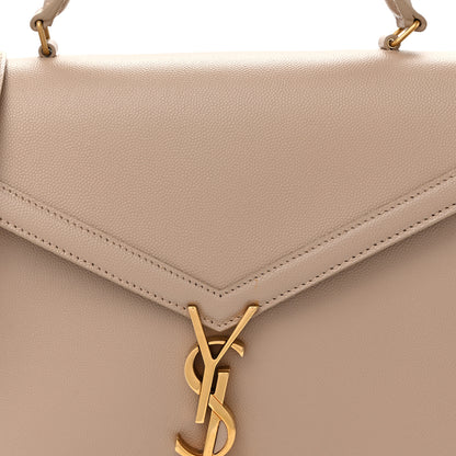 Saint Laurent Grain de Poudre Medium Classic Monogram Cassandra Top Handle Dark Beige 8 of 11