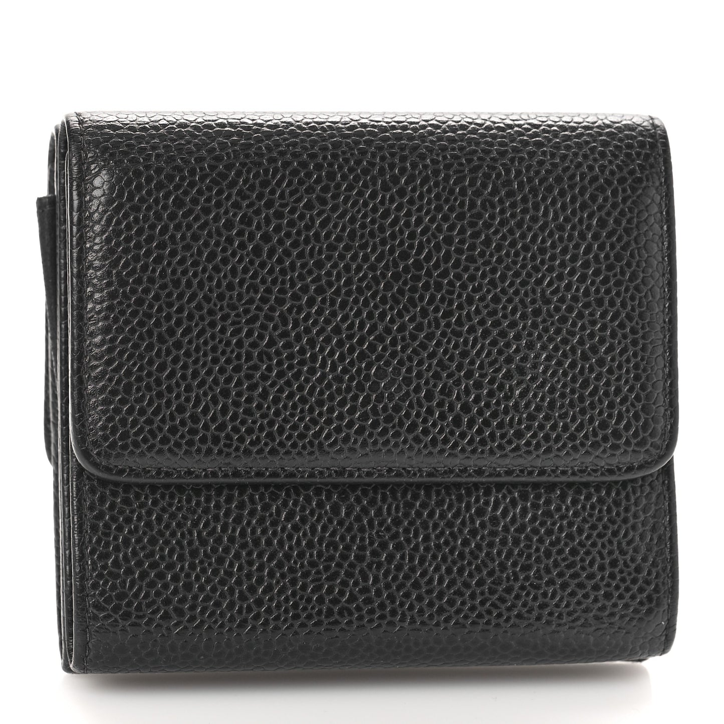 Caviar Timeless CC Compact Flap Wallet Black