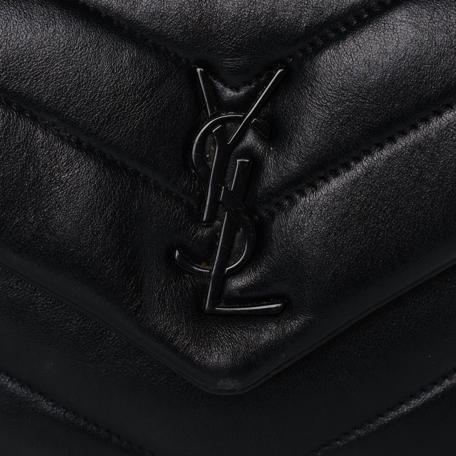 Saint Laurent Calfskin Y Quilted Monogram Toy Loulou Crossbody Bag Black 8 of 18