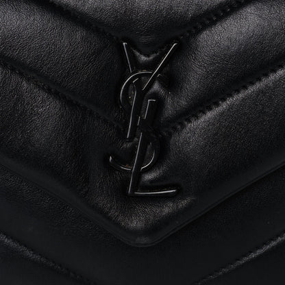 Saint Laurent Calfskin Y Quilted Monogram Toy Loulou Crossbody Bag Black 8 of 18
