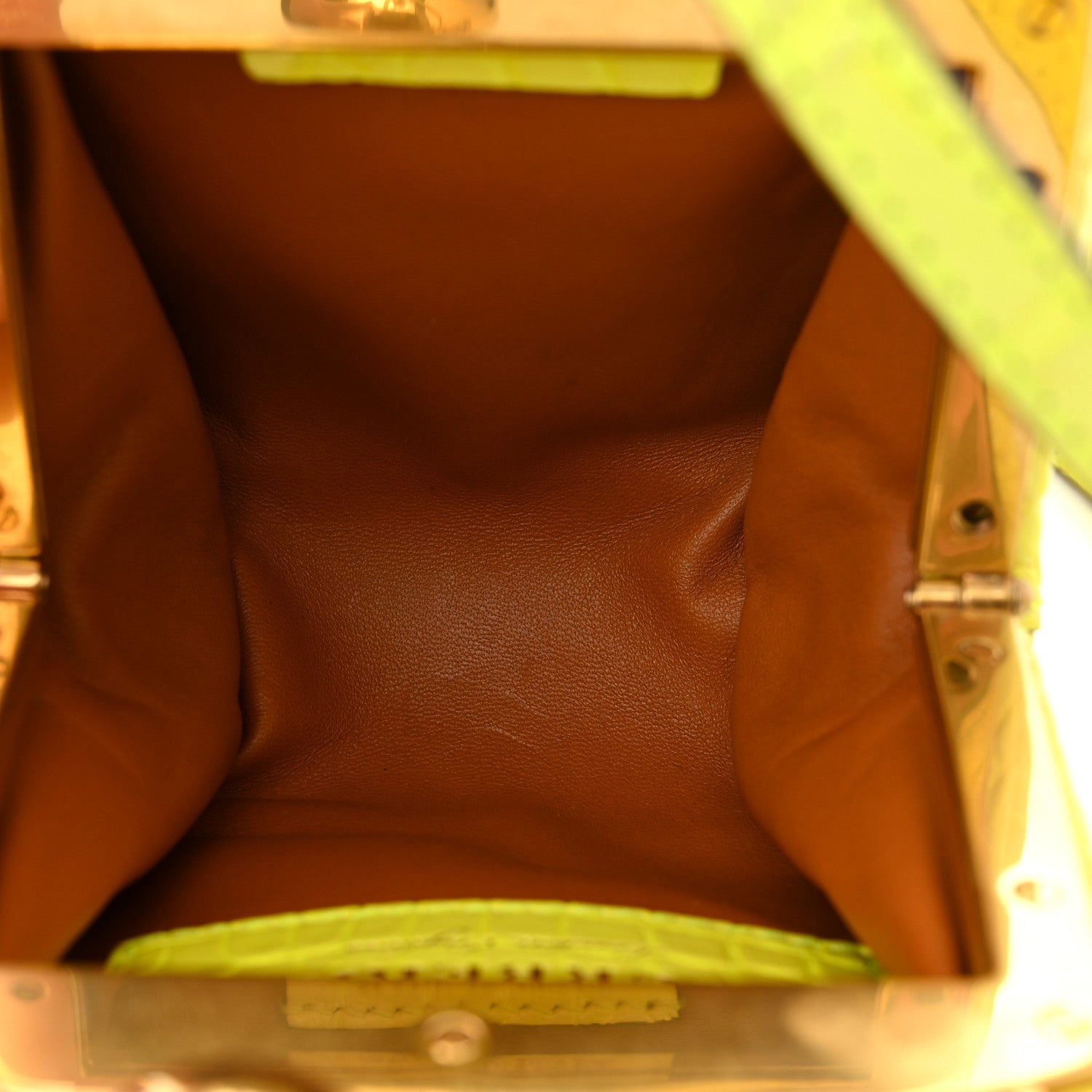 Burberry Alligator Mini Frame Bag Neon Yellow 5 of 13