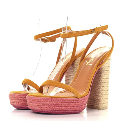 Saint Laurent Suede Riviera 105 Espadrille Sandals 37 Multicolor 4 of 13