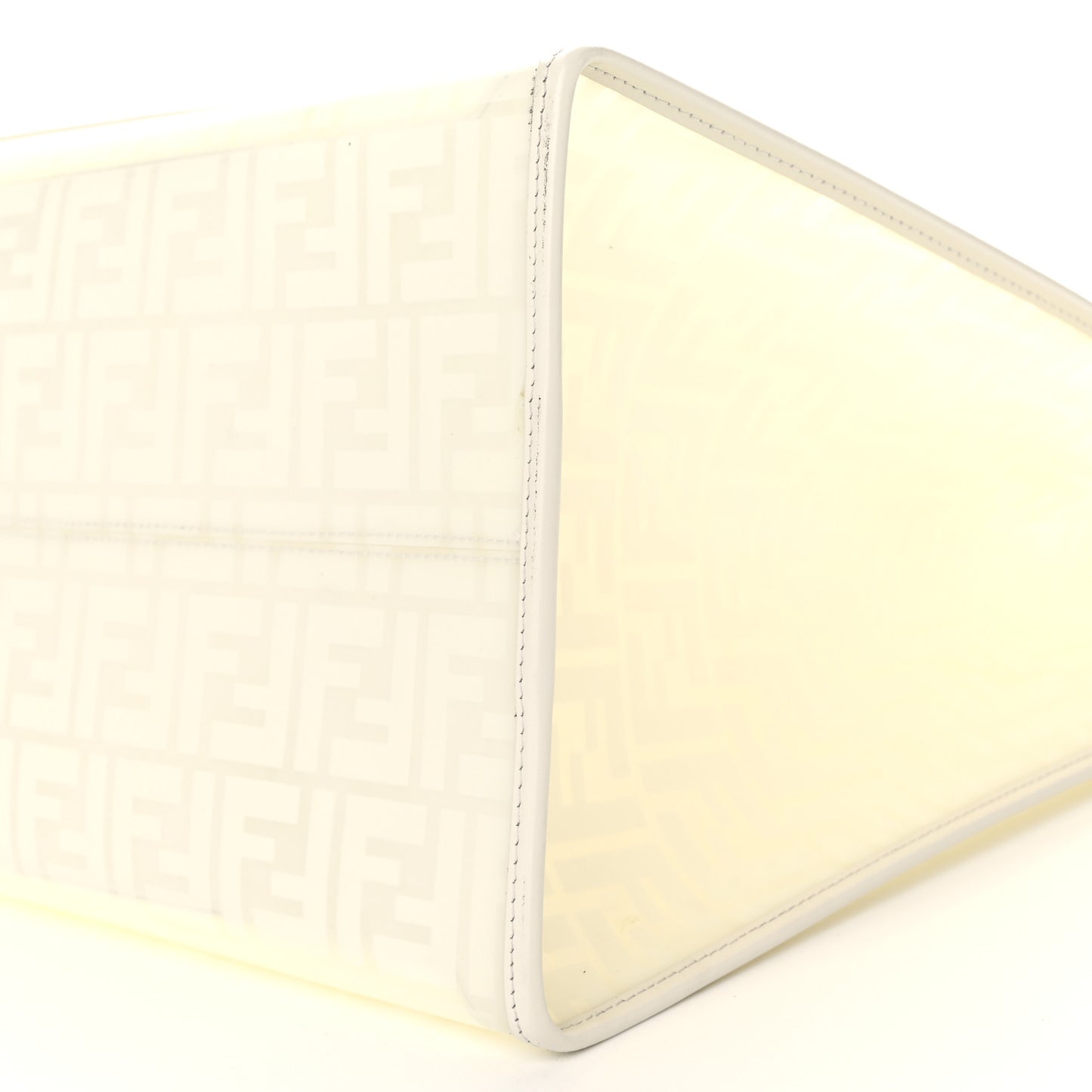 TPU FF Vitello Century Plexiglass Large Runaway Shopper Tote White