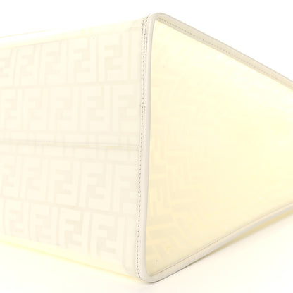 Fendi TPU FF Vitello Century Plexiglass Large Runaway Shopper Tote White 10 of 10