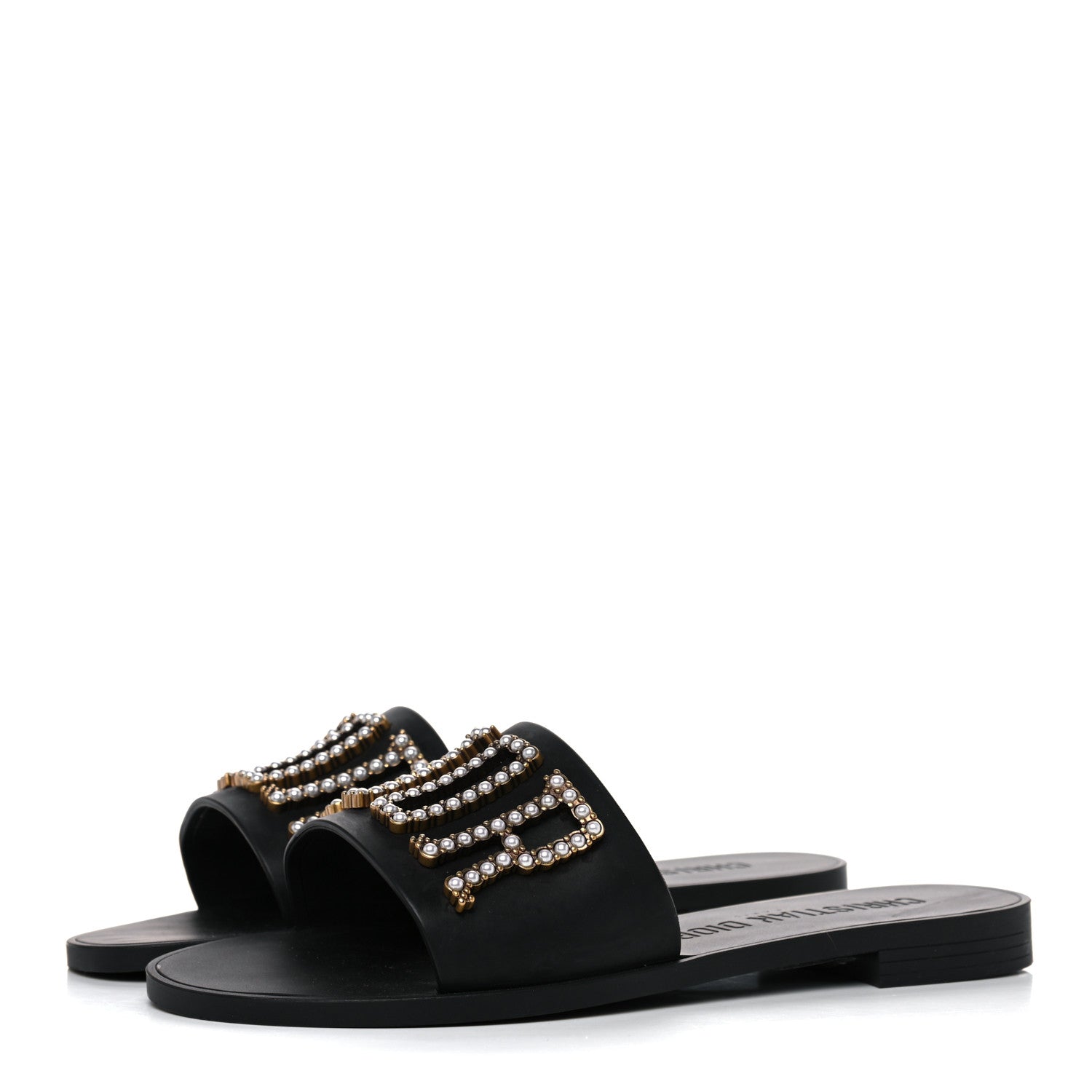 Christian Dior Matte Calfskin Pearl Dio(r)evolution Slide Sandals 39 Black 3 of 6