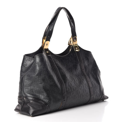 Gucci Calfskin Horsebit Embossed Large Glam Shoulder Bag Black 3 of 24