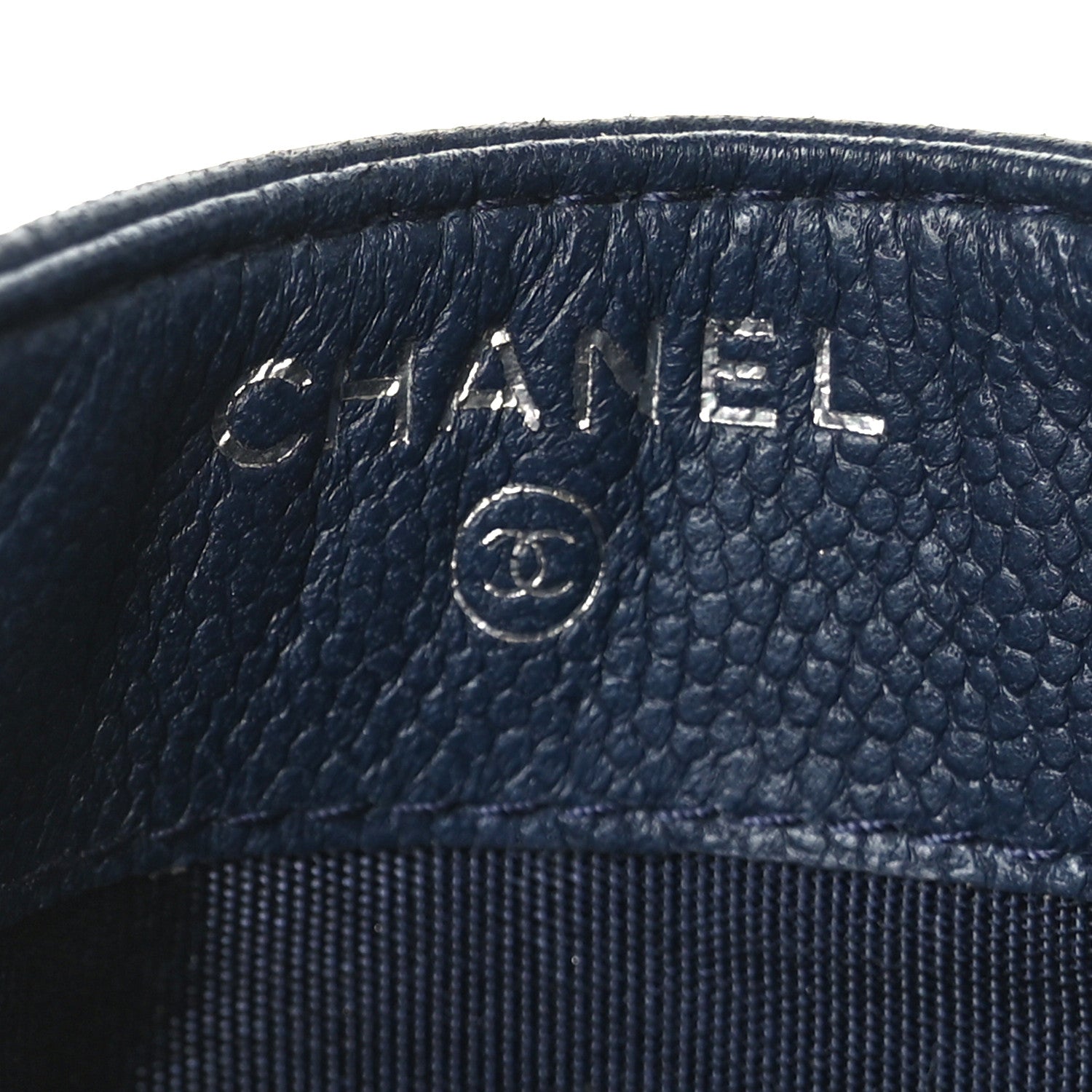 Chanel Caviar Quilted Diamond CC Card Holder Navy 7 of 9