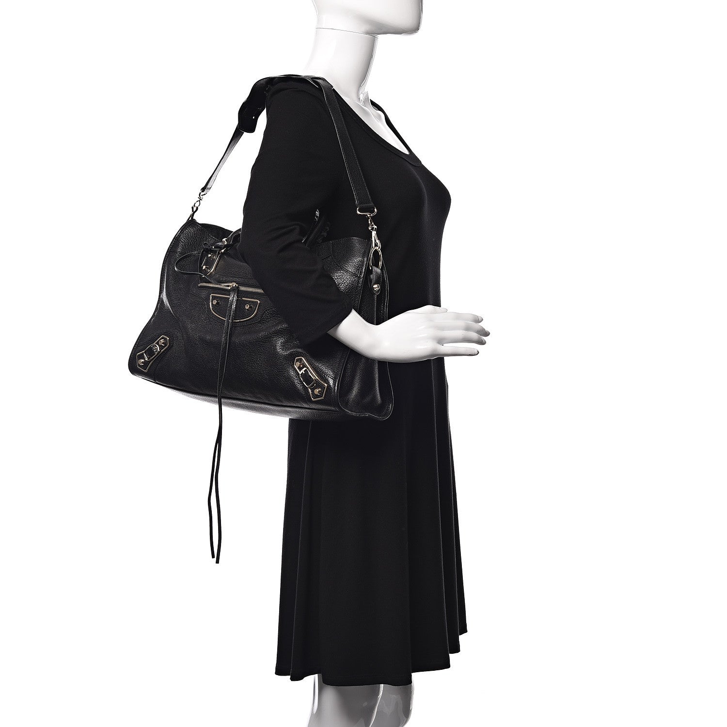 Balenciaga Chevre Gold Metallic Edge Hardware City Black 2 of 9