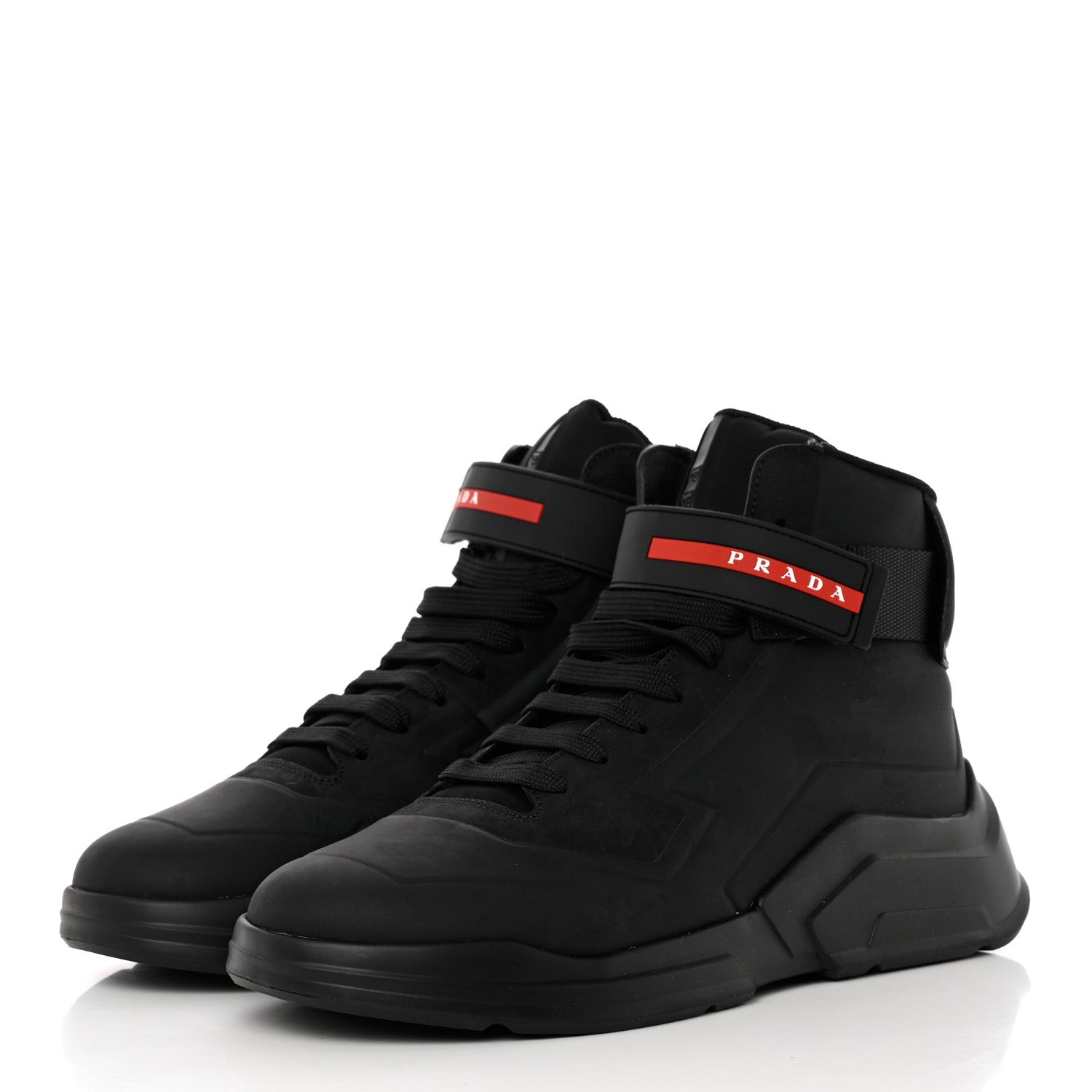 Prada Nubuck Polarius Mens High Top Sneakers 9.5 Black 3 of 17