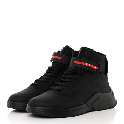 Prada Nubuck Polarius Mens High Top Sneakers 9.5 Black 3 of 17