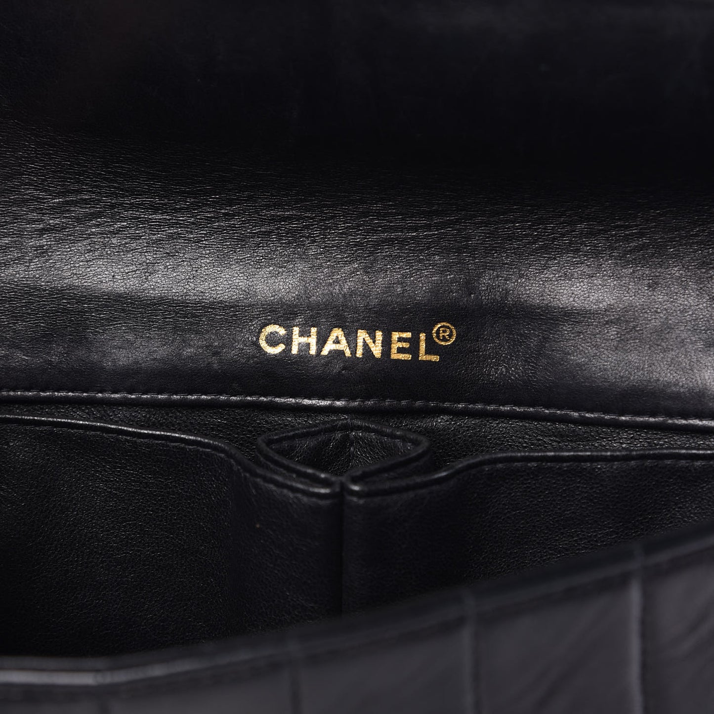 Lambskin East West Chocolate Bar Flap Black