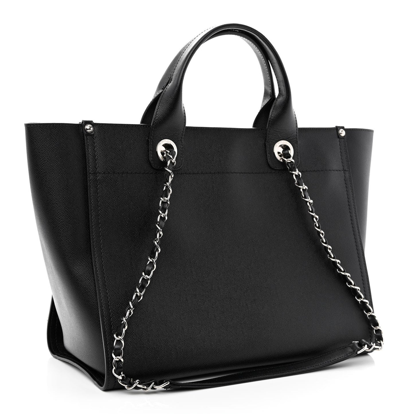 Caviar Small Studded Deauville Tote Black