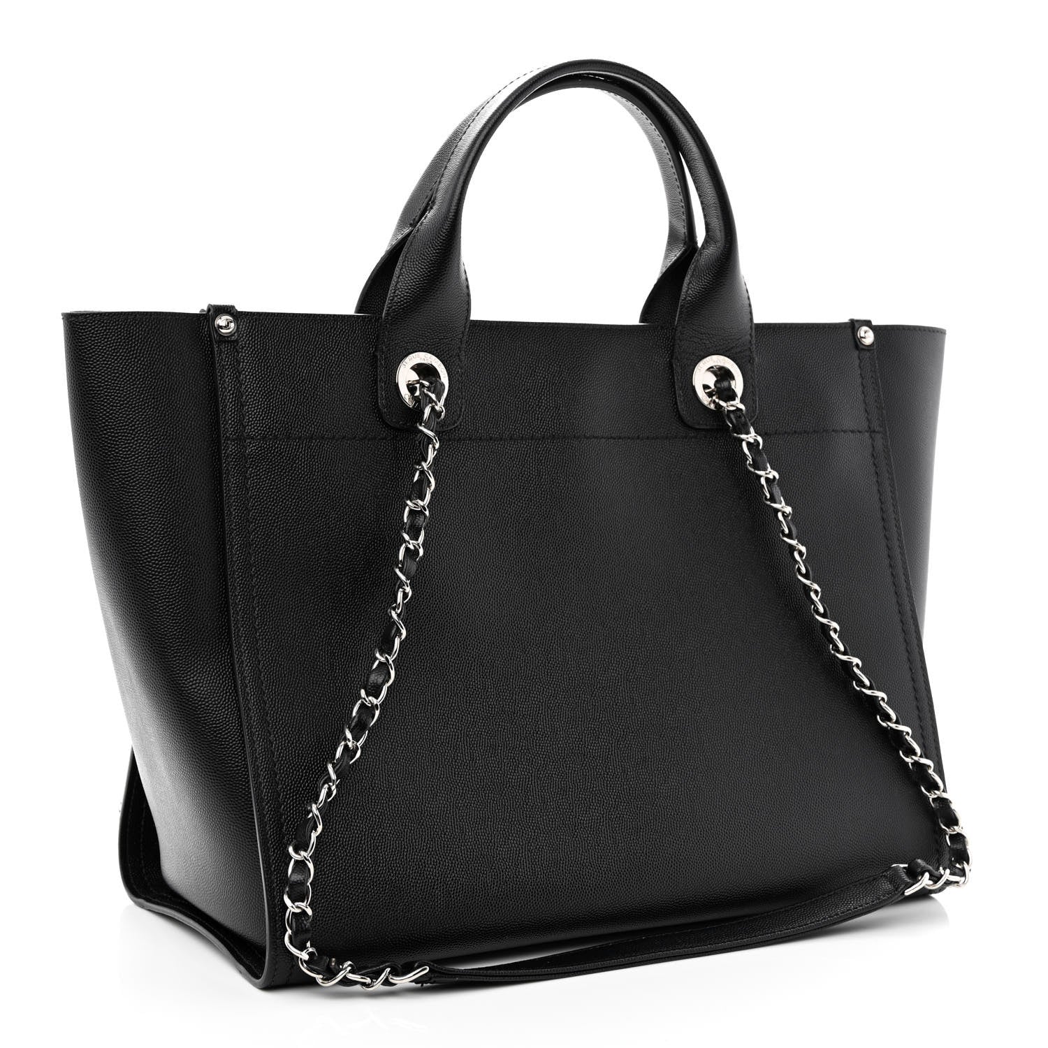 Chanel Caviar Small Studded Deauville Tote Black 2 of 9
