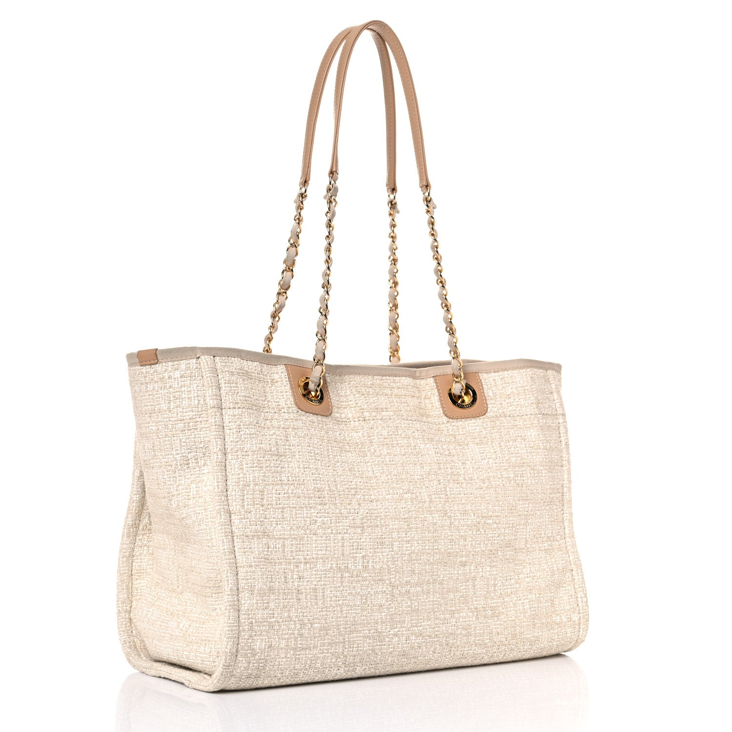 Chanel Canvas Small Deauville Tote Light Beige 3 of 14